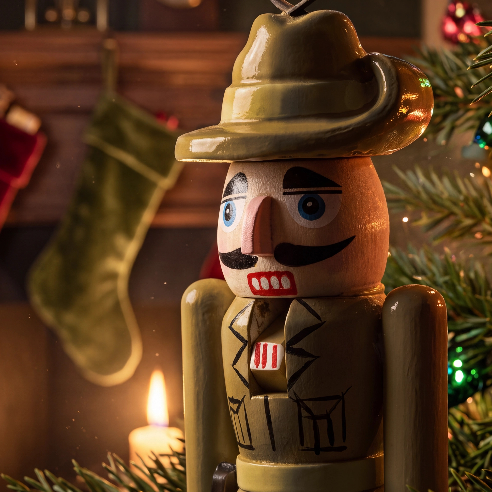 Army nutcracker close up